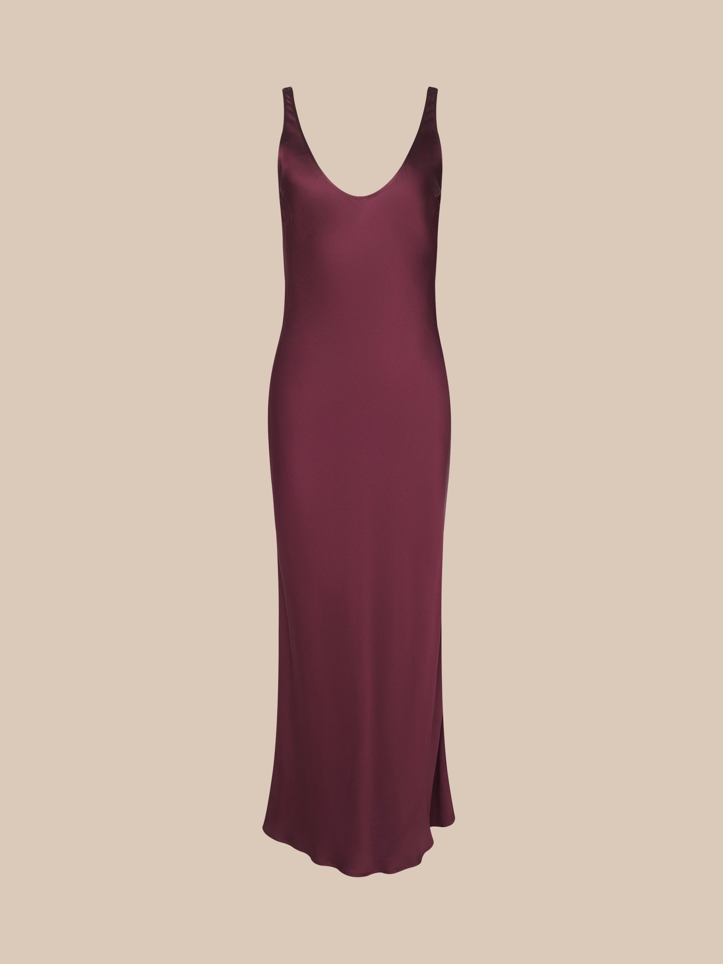 L'Agence Akiya Satin Maxi Dress Merlot Red