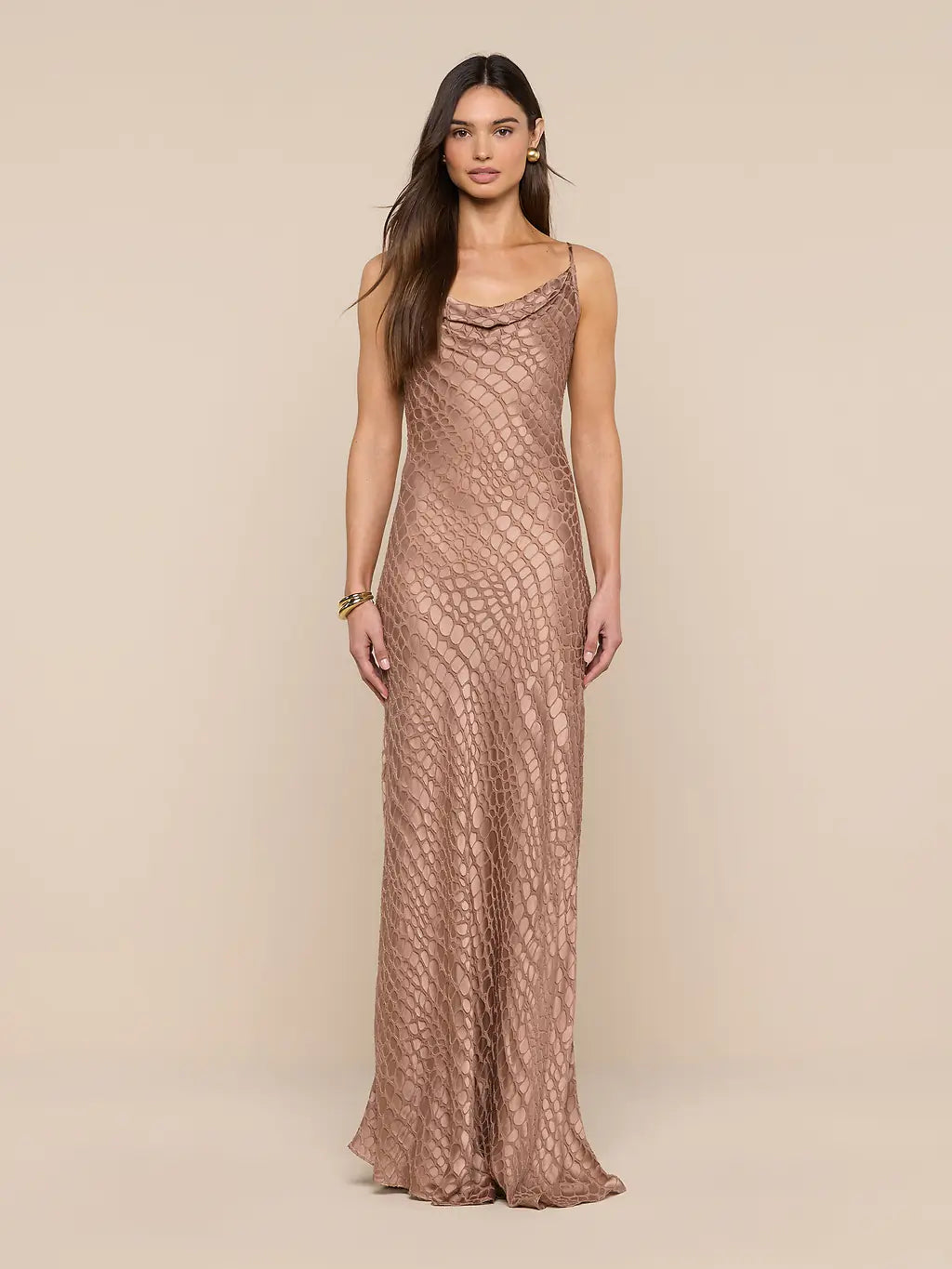 L'Agence Robe en satin burnout Christine Noisette