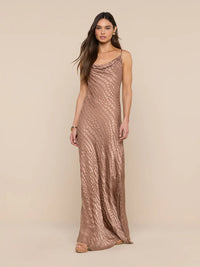 L'Agence Robe en satin burnout Christine Noisette