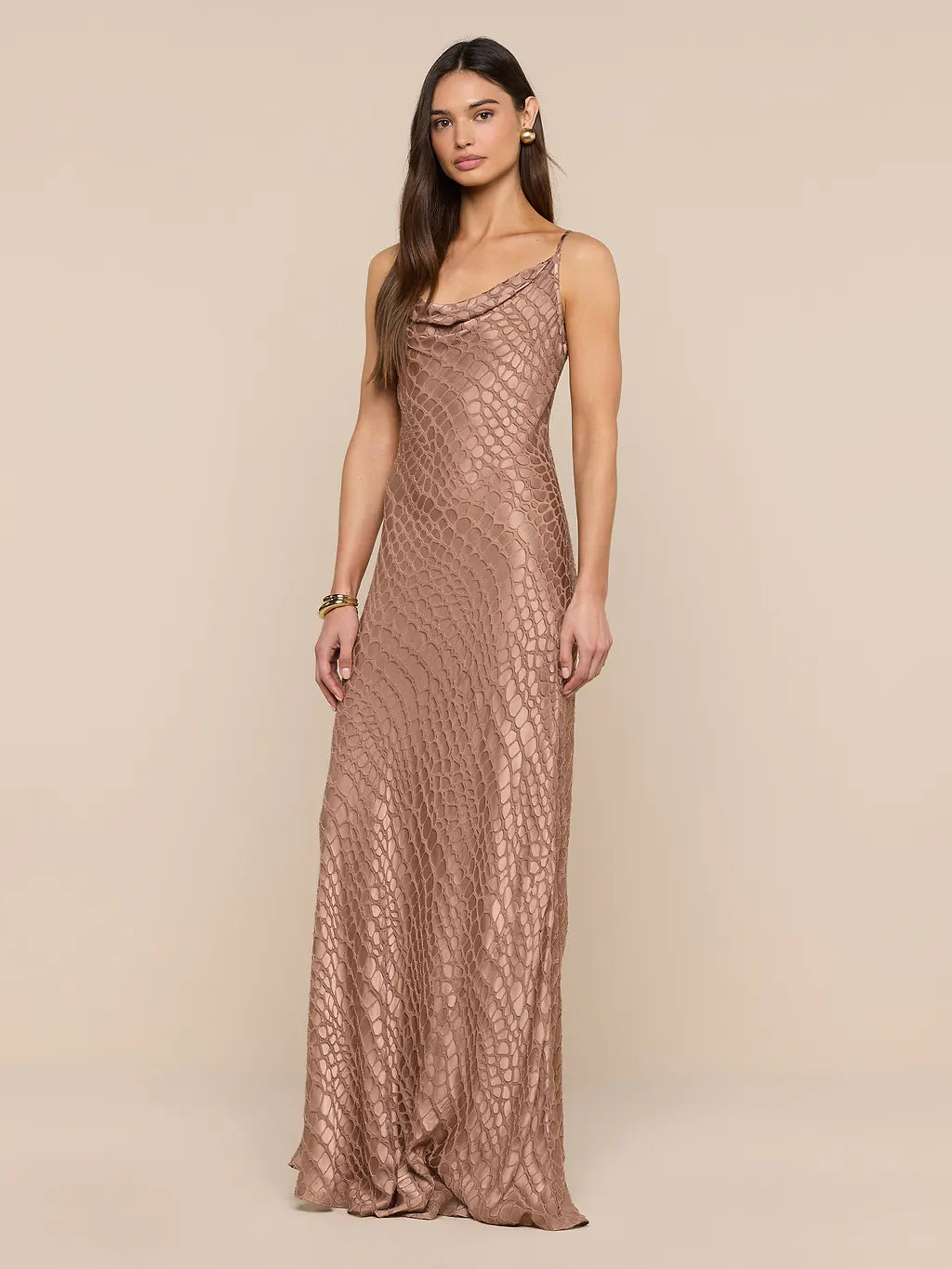 L'Agence Robe en satin burnout Christine Noisette