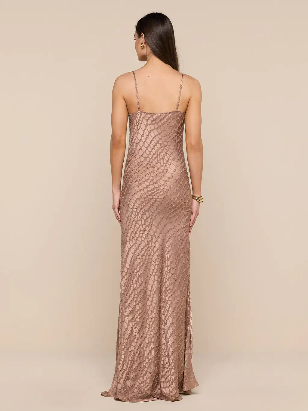 L'Agence Robe en satin burnout Christine Noisette