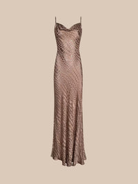 L'Agence Robe en satin burnout Christine Noisette
