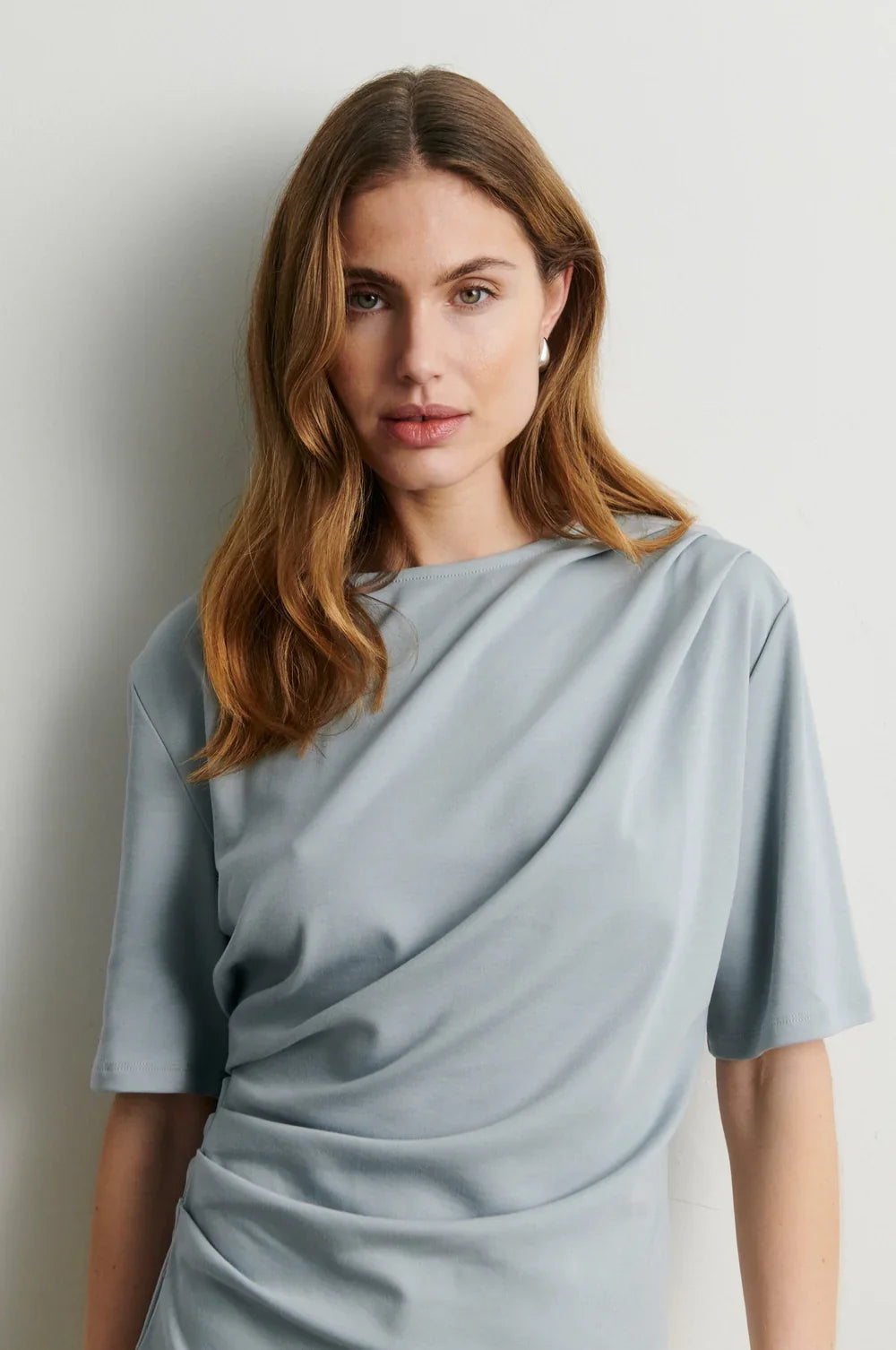 Second Female Missouri Drape Tee-QUARRY
