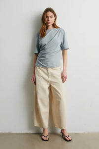 Second Female Missouri Drape Tee-QUARRY