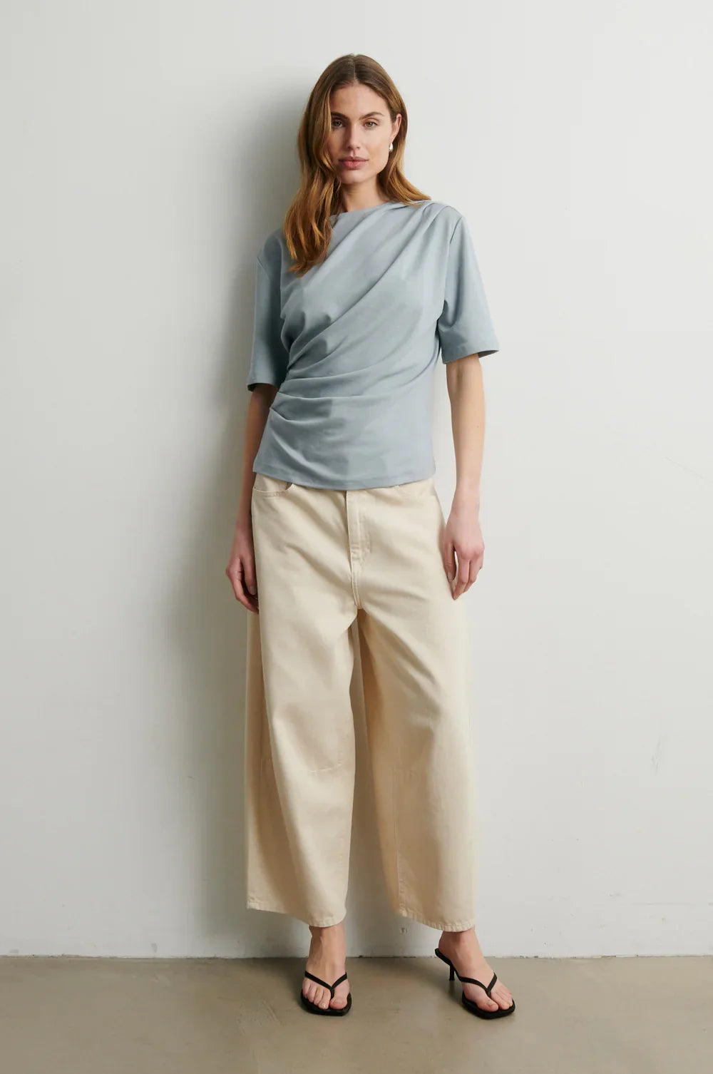 Second Female Missouri Drape Tee-QUARRY