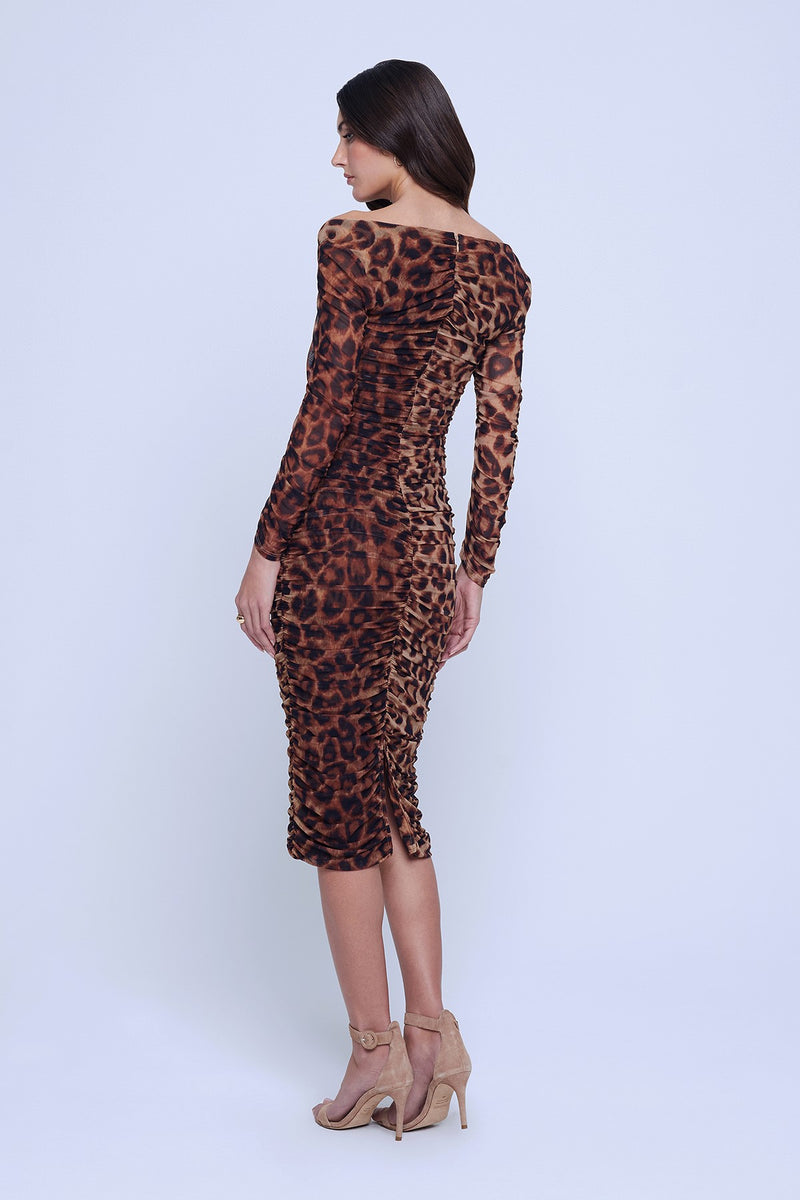L'Agence Marise Sweetheart Leopard Dress