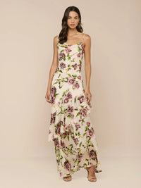 L'Agence Viola Assymetric Cowl Neck Gown Ecru - Not Received Yet