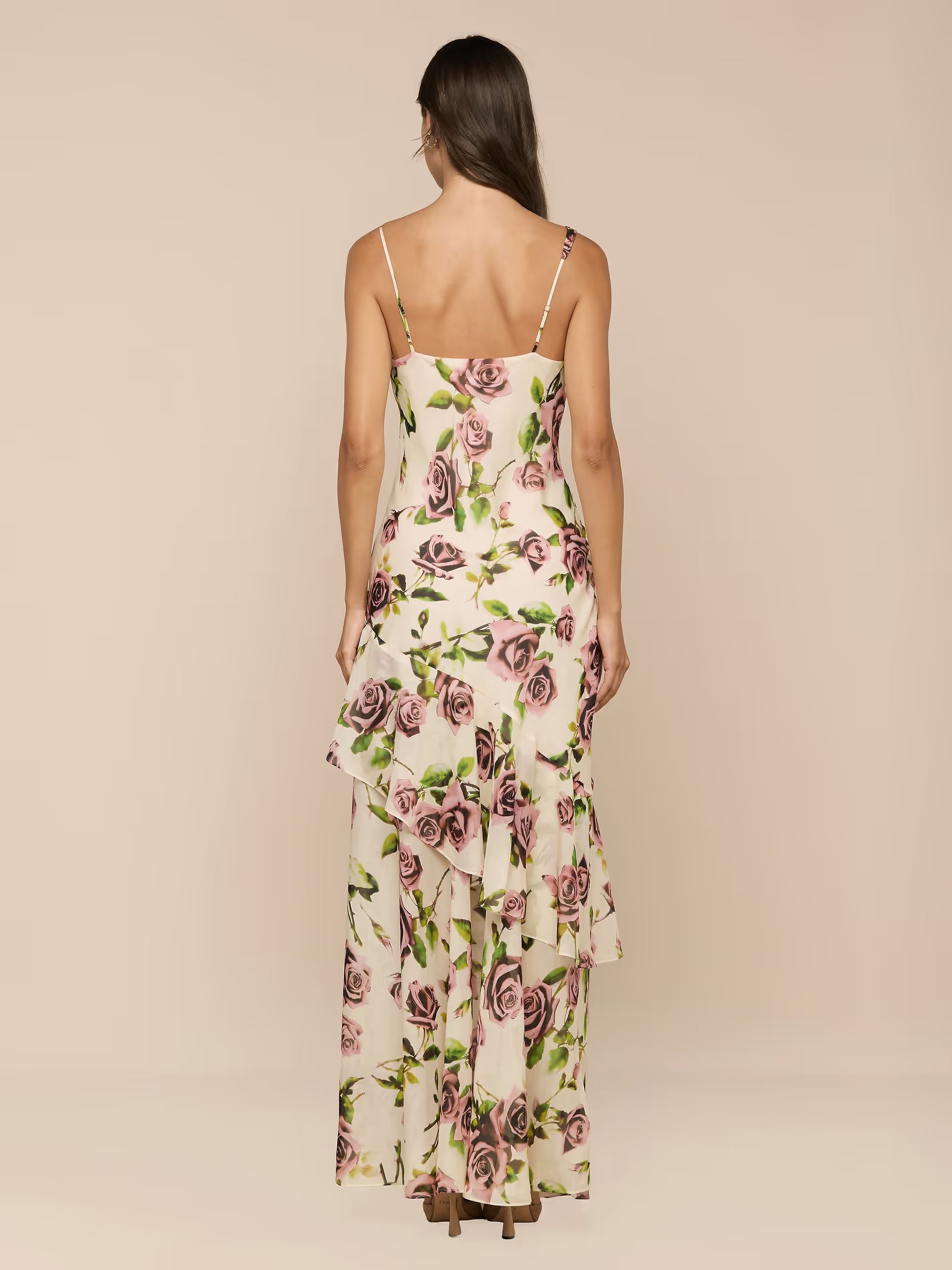 L'Agence Viola Assymetric Cowl Neck Gown Ecru - Not Received Yet