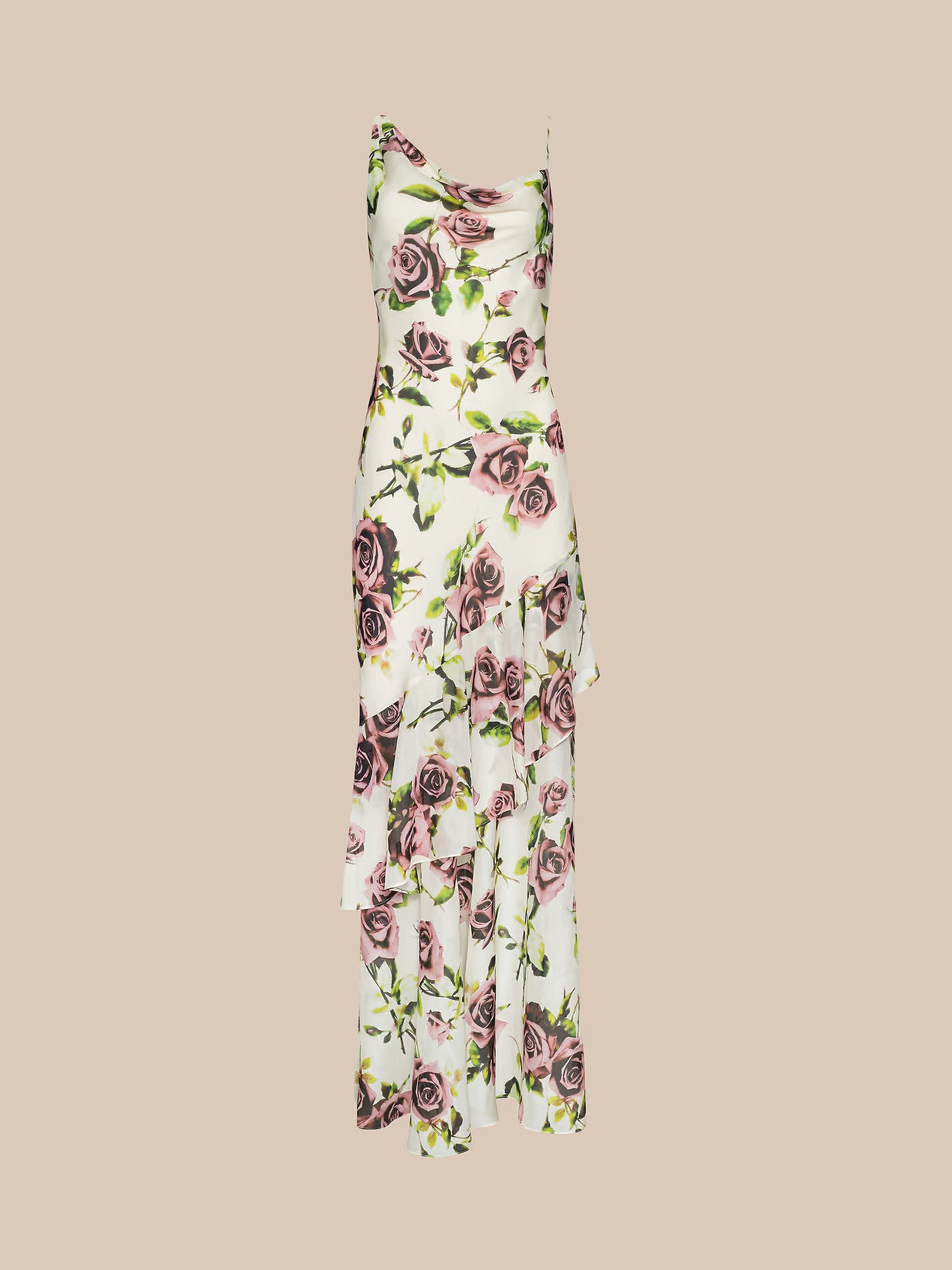 L'Agence Viola Assymetric Cowl Neck Gown Ecru - Not Received Yet