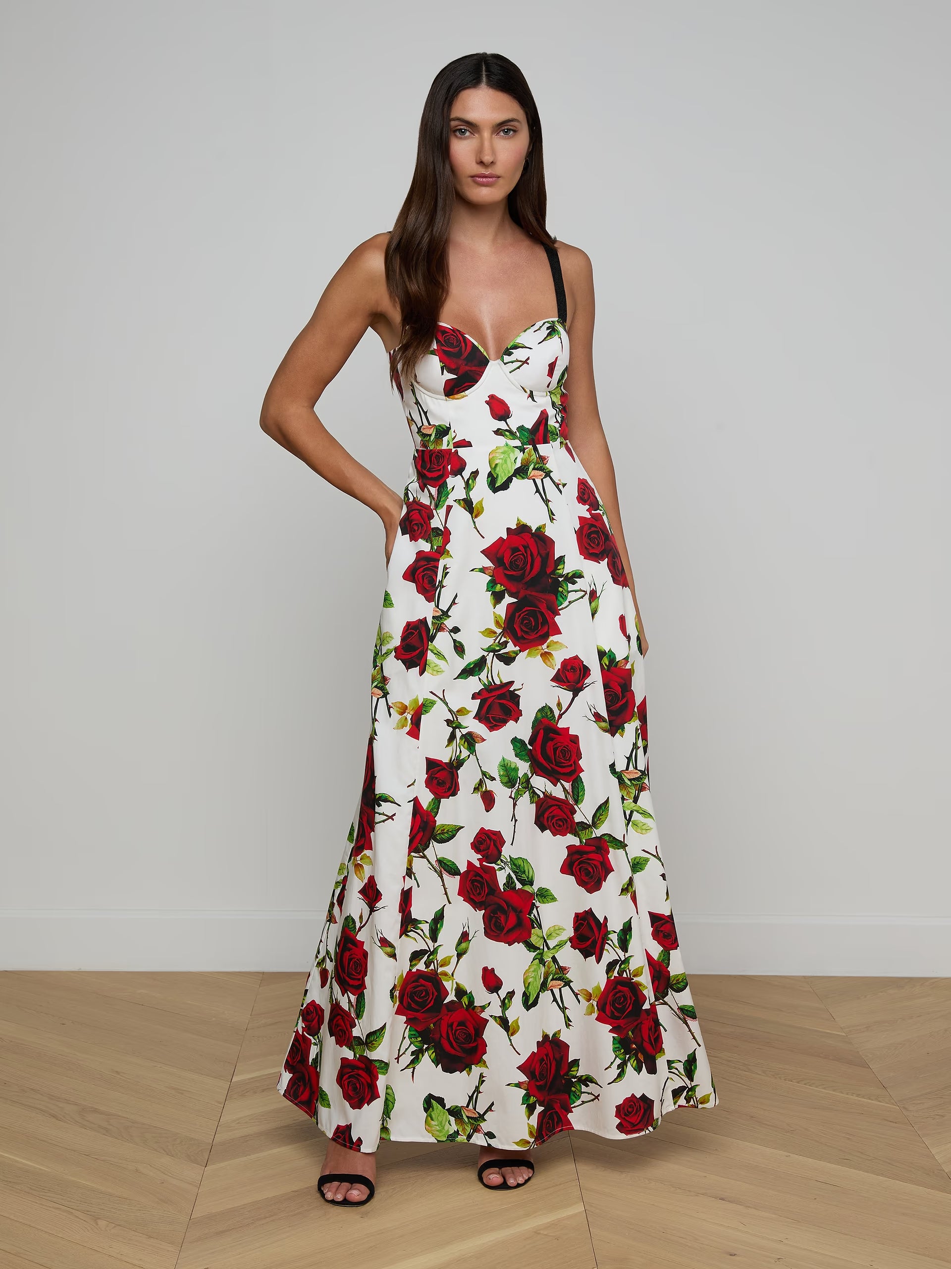 L'Agence Sutton Beaded Strap Gown