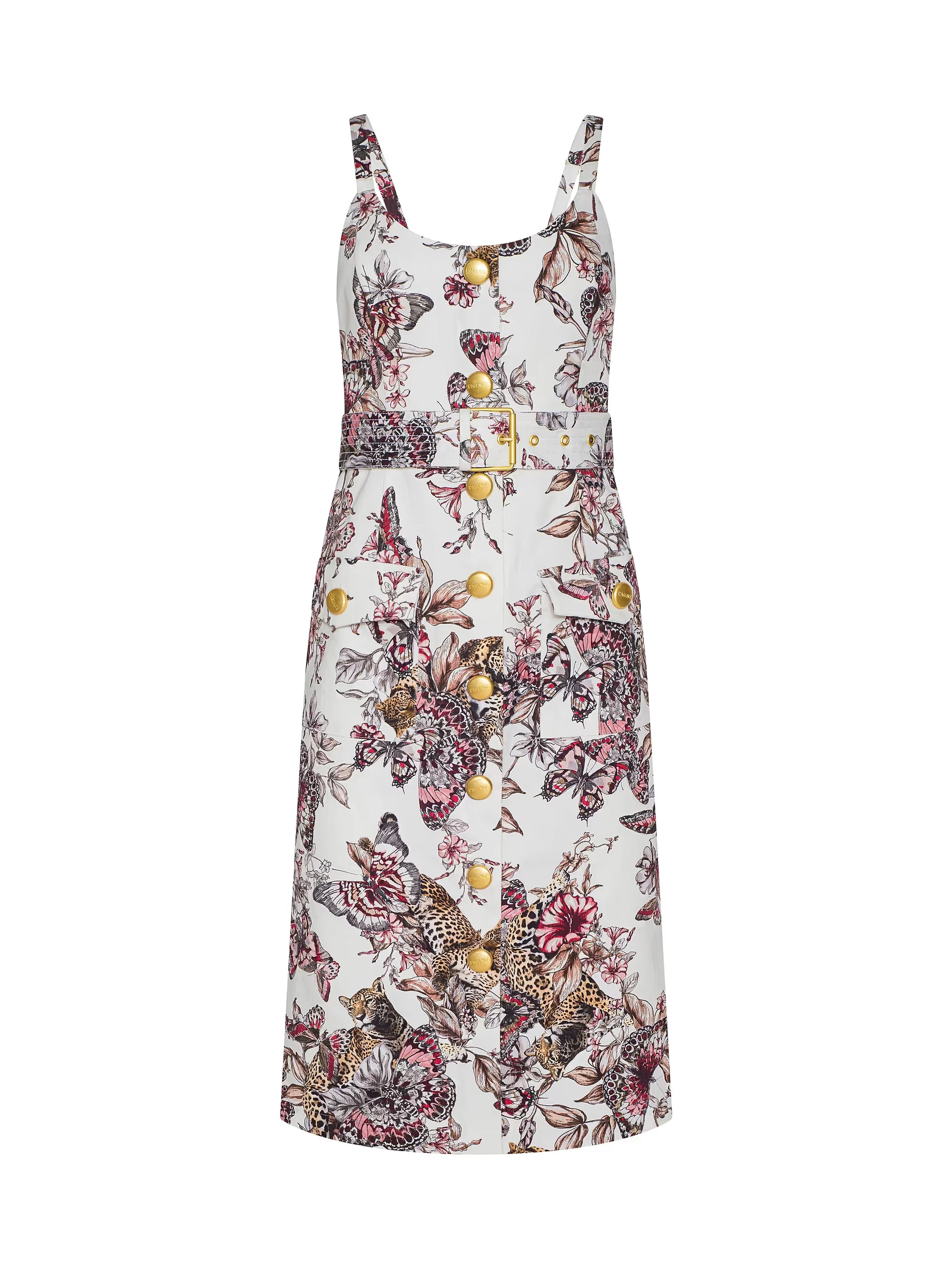 L'Agence Ida Dress White Multi Large Butterfly Jungle