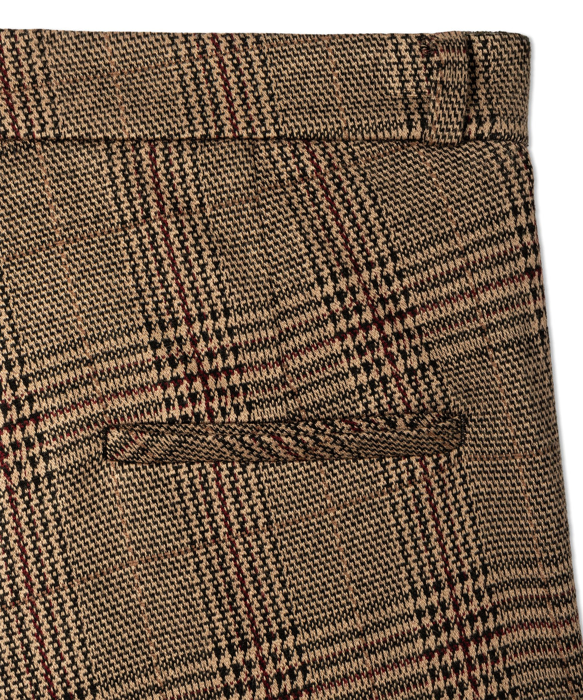 Cambio Fleur Cropped Check - Caramello/Burgundy