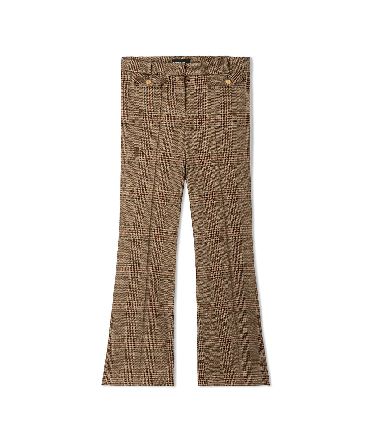 Cambio Fleur Cropped Check - Caramello/Burgundy