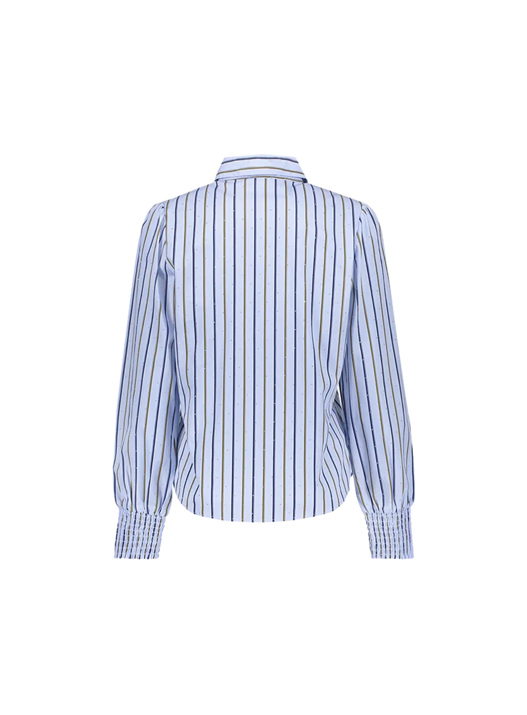 Geisha Long-Sleeved Women's Pinstripe Blouse - Light Blue
