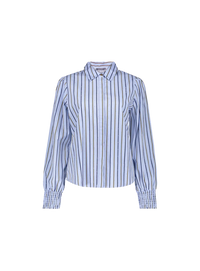 Geisha Long-Sleeved Women's Pinstripe Blouse - Light Blue