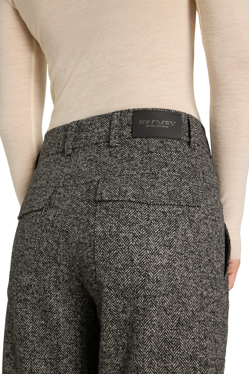 Cambio Orly Plain Herringbone Silver/Black