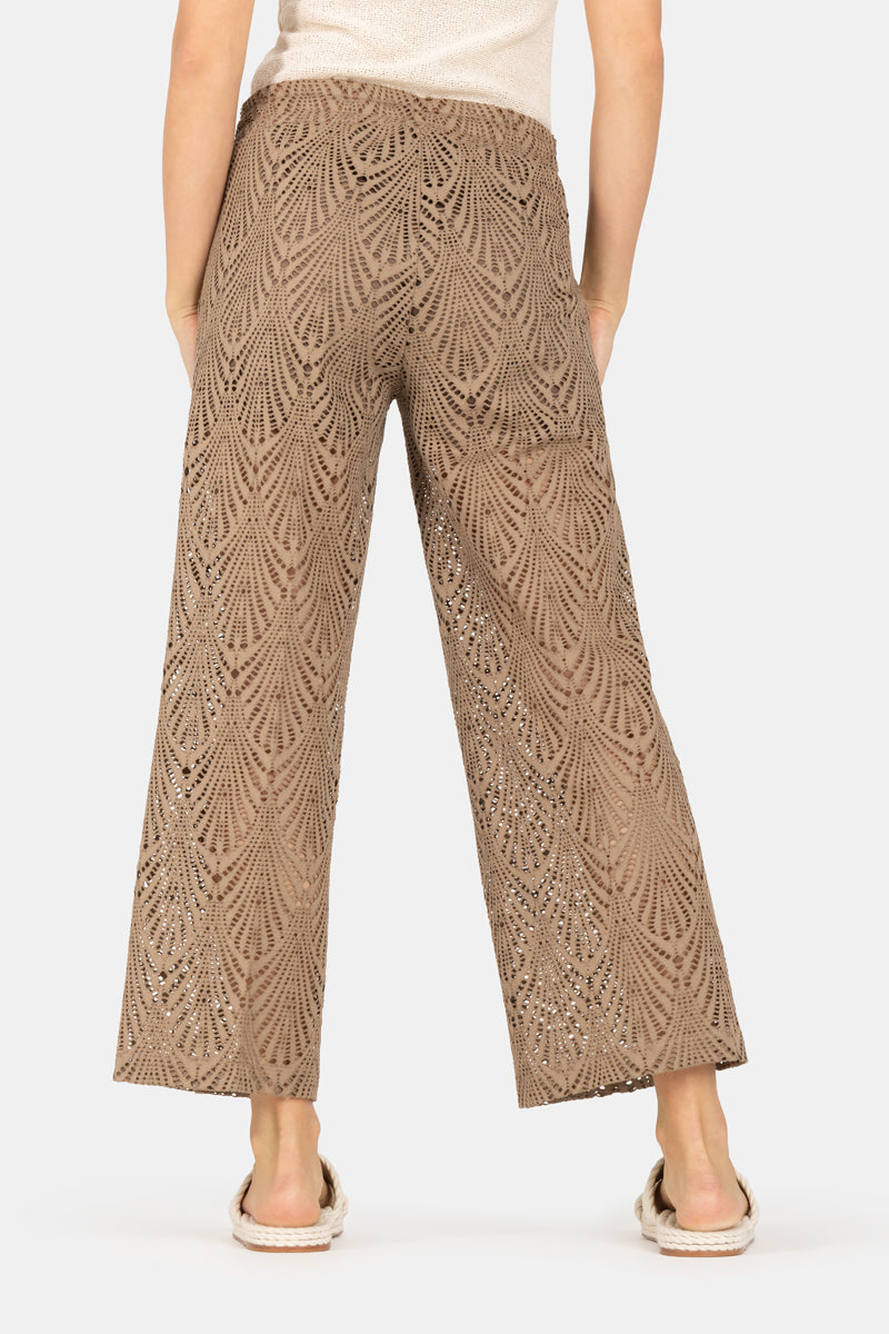 Pantalon large à cordon de serrage et œillets en coton Cambio