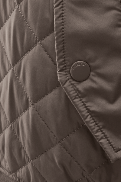 Riani Quilted Jacket With Faux Fur Collar - Ash