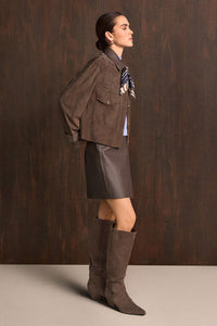 Riani Leather Shirt - Ash