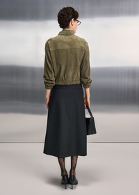 Riani Suede Blouson Jacket Olive