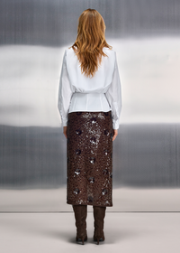 Riani Maxi Skirt With Sequin Flowers Ebony