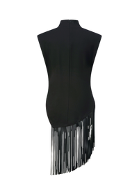 Riani Asymmetric Fringe Top Black