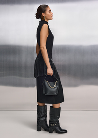 Riani Asymmetric Fringe Top Black