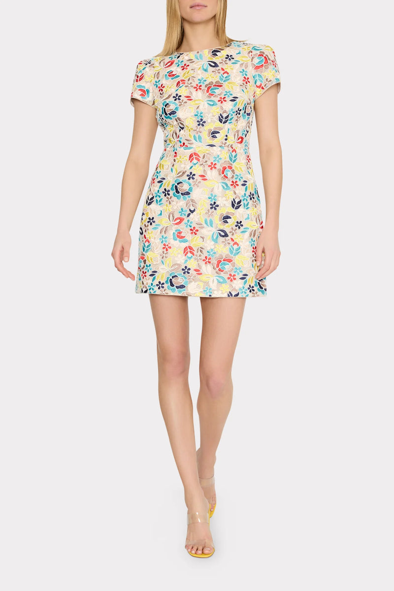 milly multi color lace dress Milly Pink Multi Kait Dress