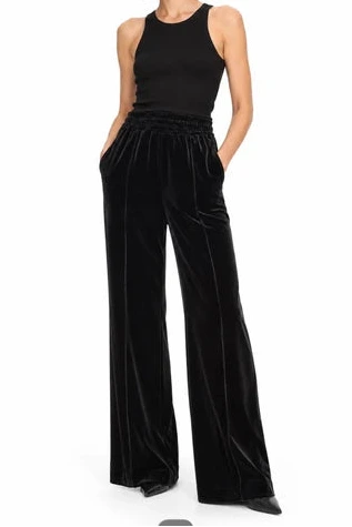 Frame The Velvet Plaza Pant Black