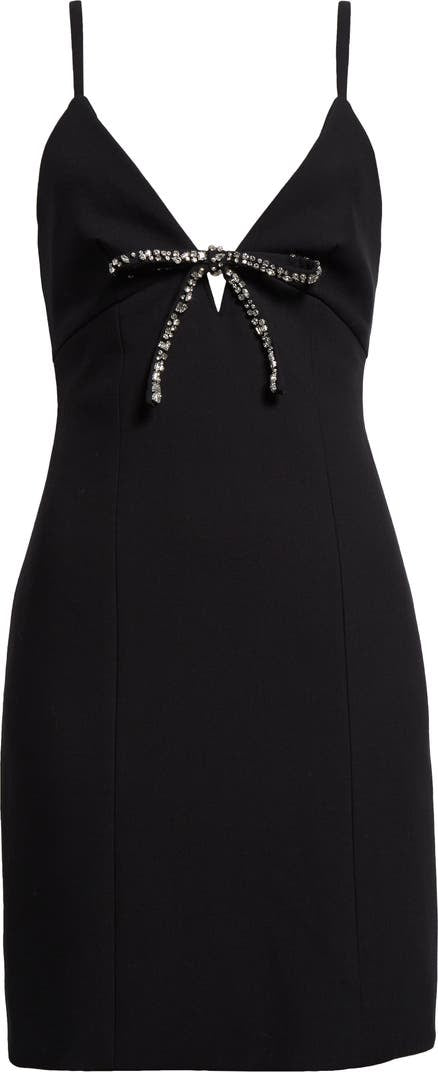 Cinq Sept Women's Adele Embellished Bow Minidress - Black - Mini Dresses Cinq Sept Women's Adele Embellished Bow Minidress - Black - Mini Dresses