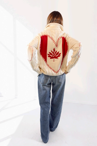 Kerri Rosenthal Cardigan Écharpe Helen Shawl Drapeau Canadien Écru