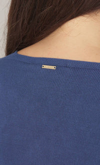 Twinset en maille à manches longues, bleu indigo