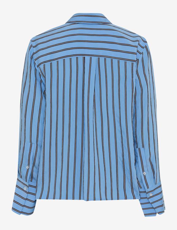 Brax Vica Striped Shirt - Light Blue/Burgundy