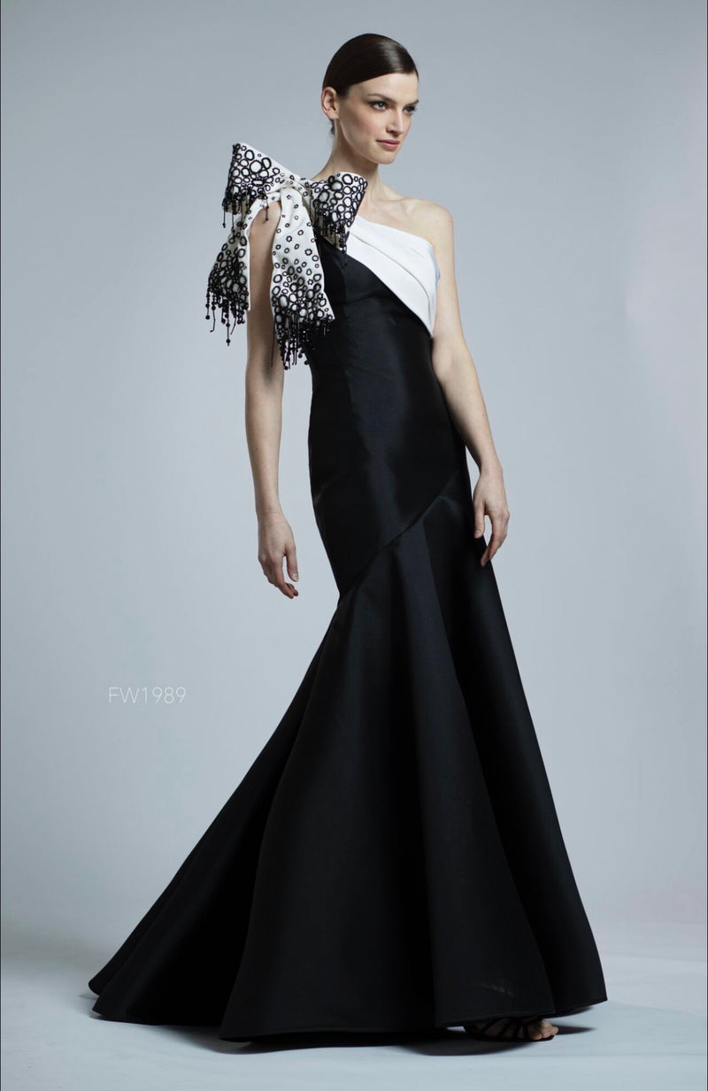 Lucian Matis One Shoulder Silk/ Wool Gown