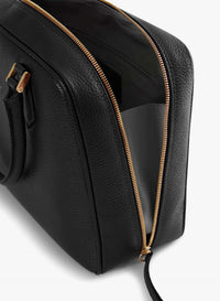 Sac Cinzia Rocca noir en cuir véritable à double fermeture éclair - noir