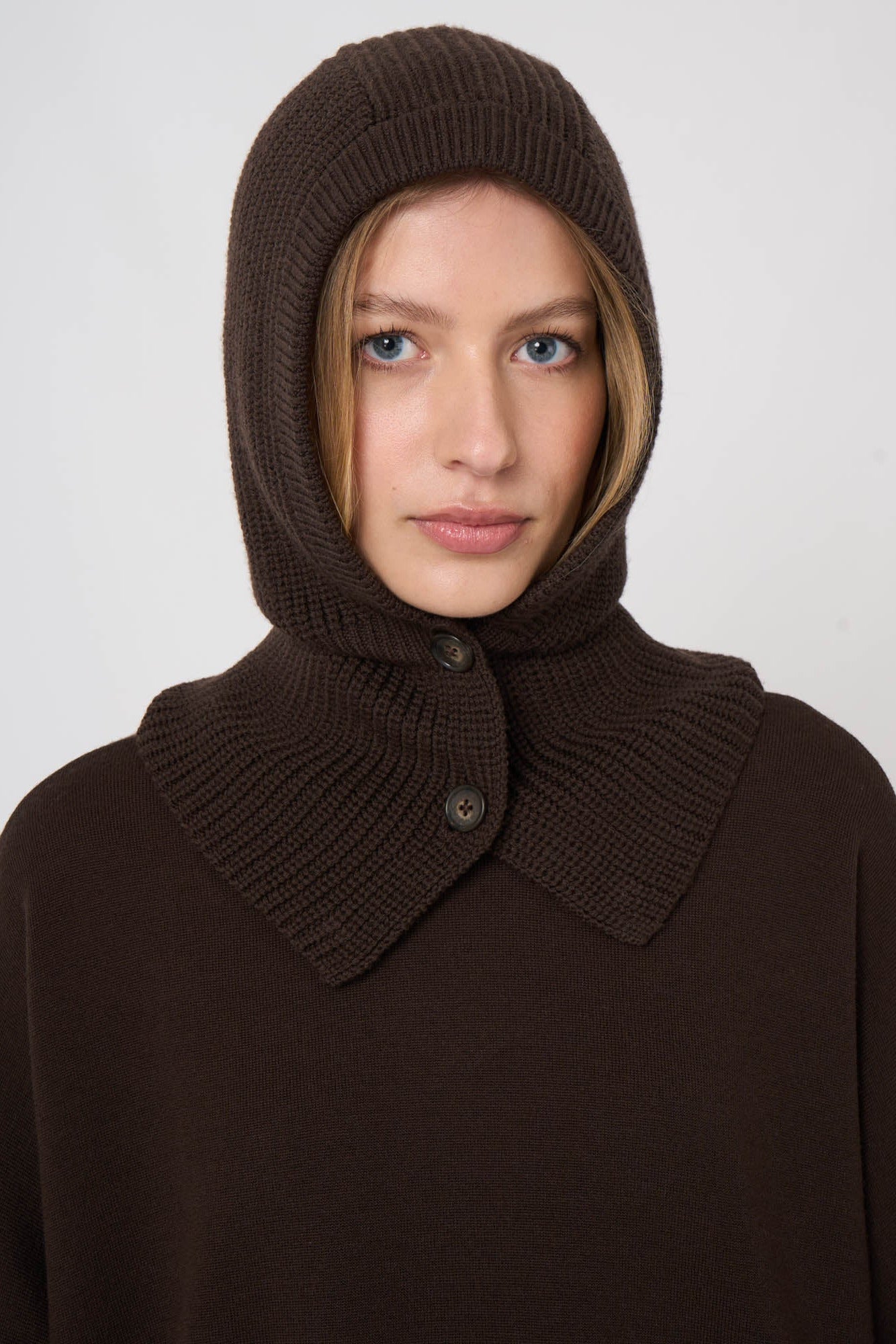 Repeat Merinowool Knitted Cap - Chocolate