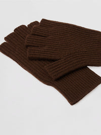 Repeat 700587-1804 Gants tricotés en cachemire biologique chocolat