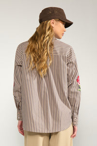 Numph Nukacey Embroidery Shirt - Deep Taupe