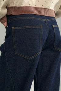Numph Nuamsterdam HR Barrel Jeans - Dark Blue Denim