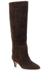 Twinset Suede Boots Darkness Brown