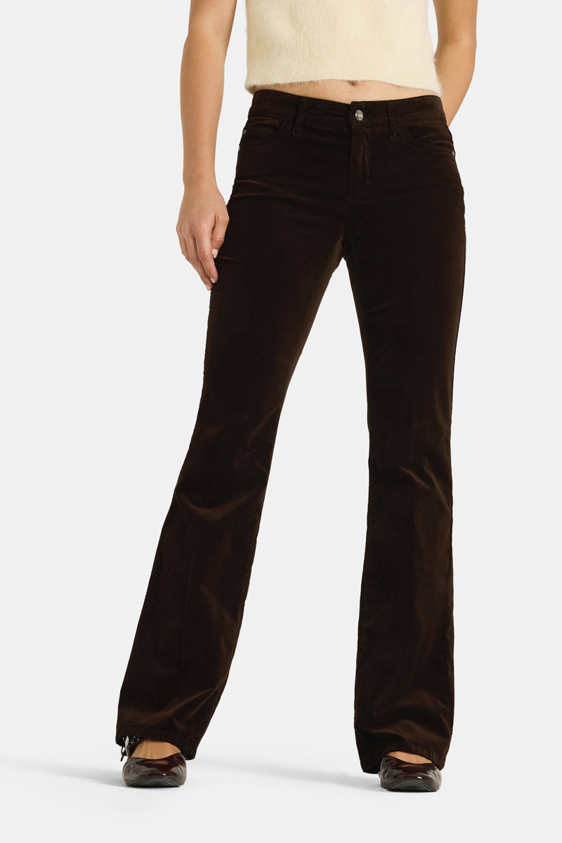 Cambio Paris Flared-Fit long Trousers Choco Spill