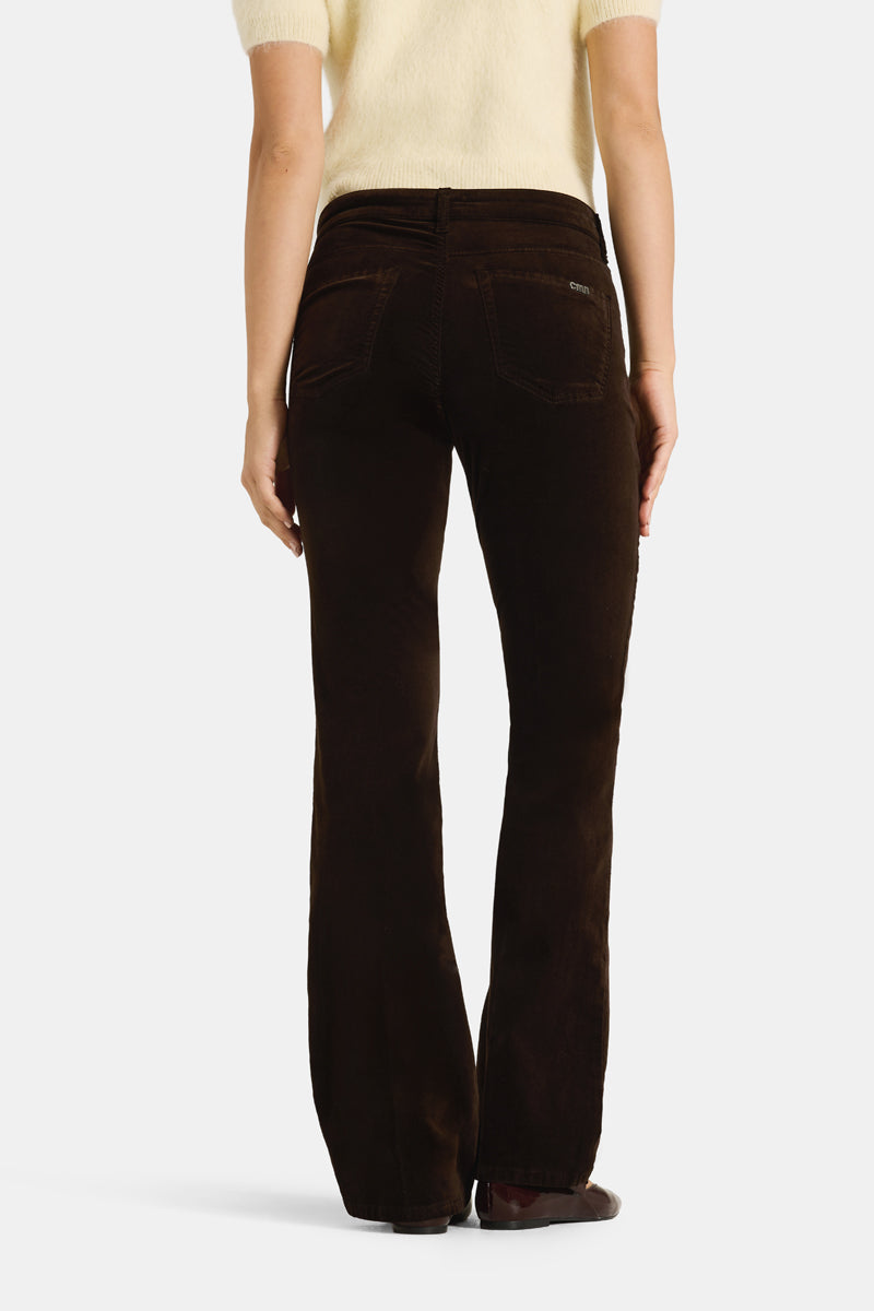 Cambio Paris Flared-Fit long Trousers Choco Spill