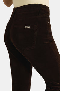 Cambio Paris Flared-Fit long Trousers Choco Spill