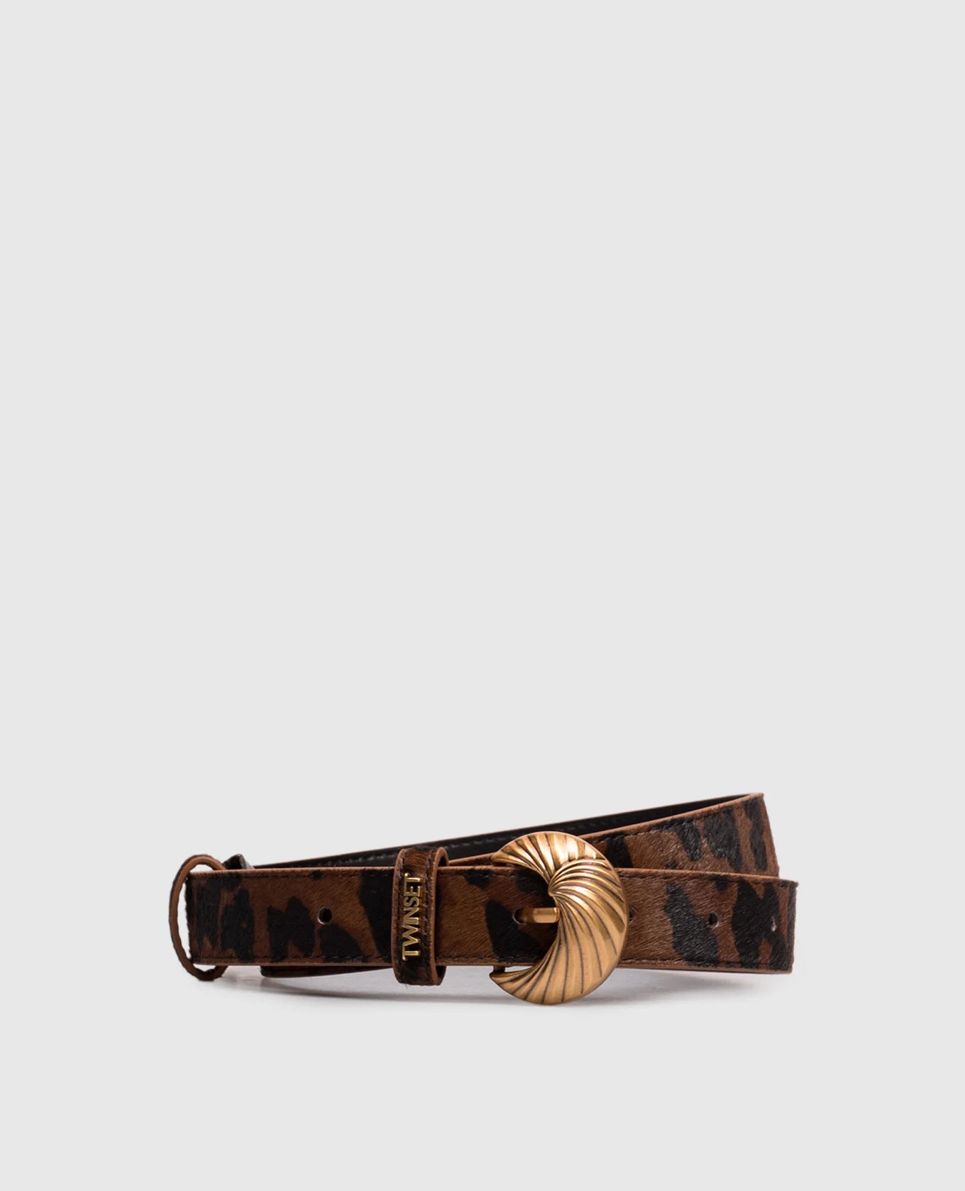 Twinset Brown Leopard Print Belt