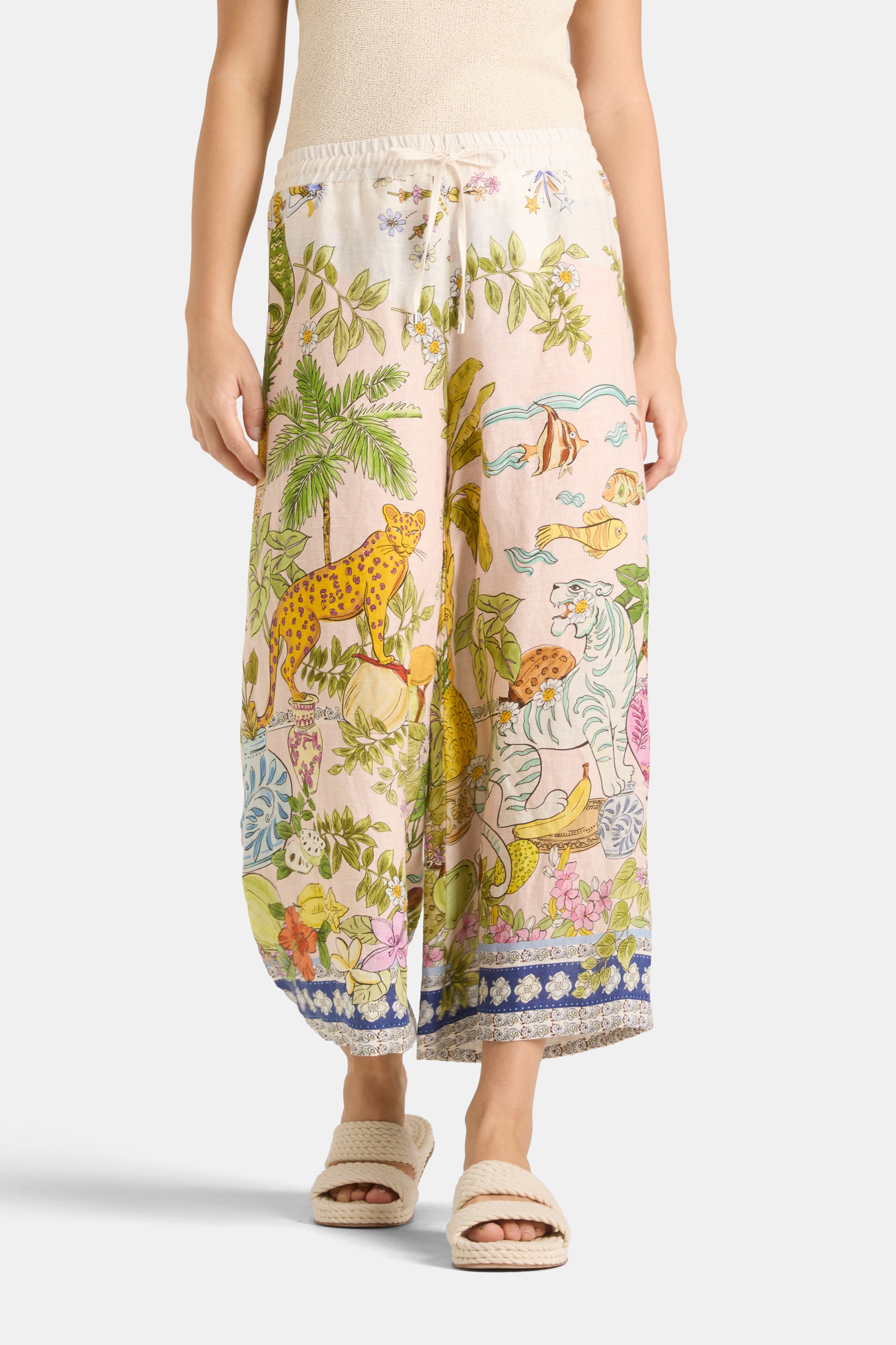 Cambio Candice Plain Pant Colourfull Indian Jungle