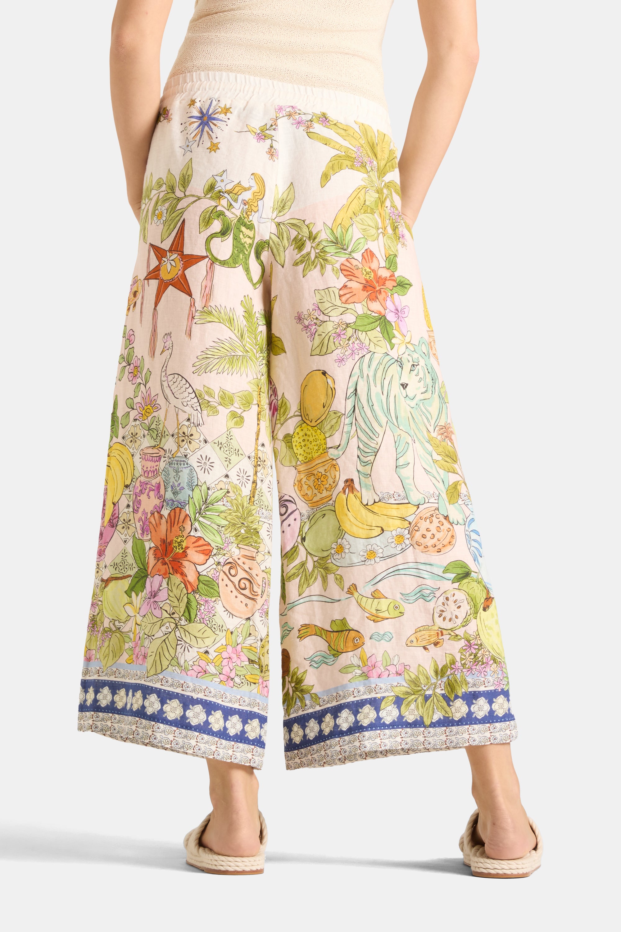Cambio Candice Plain Pant Colourfull Indian Jungle