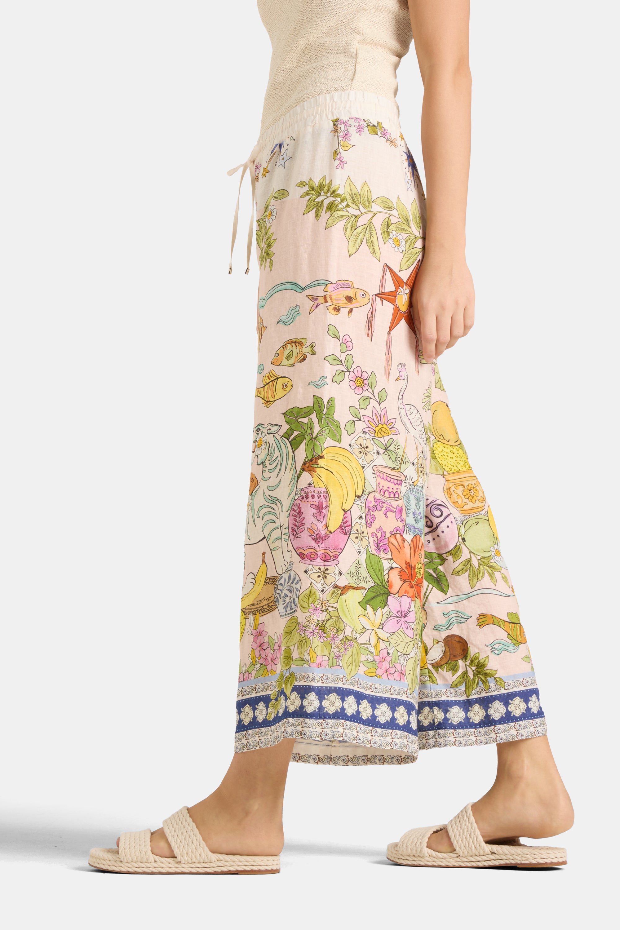 Cambio Candice Plain Pant Colourfull Indian Jungle