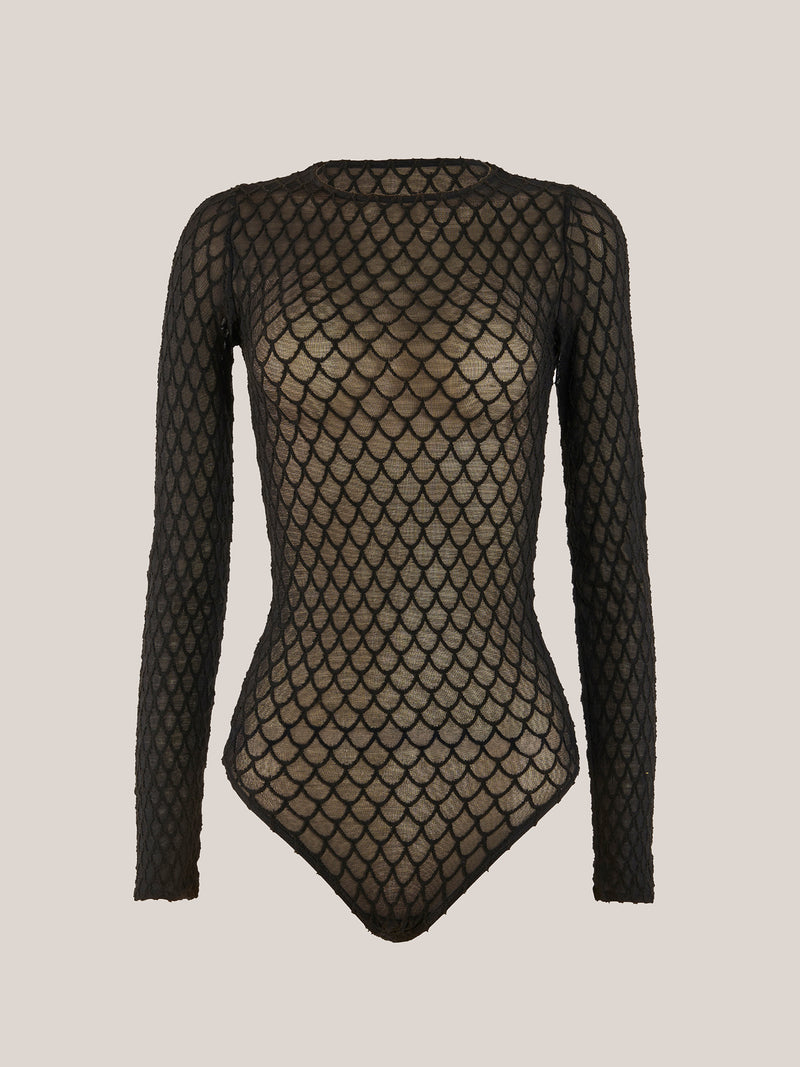 Wolford Velvet Net Illusion String Body