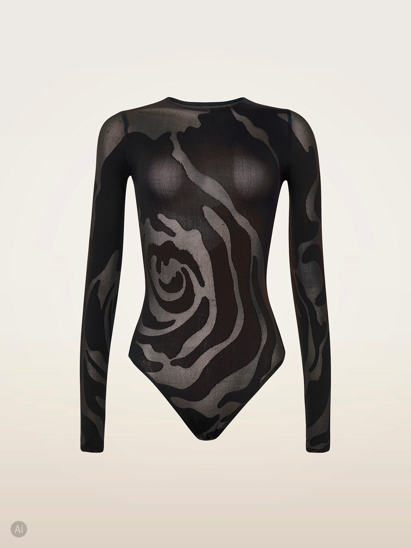Wolford Rose Shadow String Body Black/Black