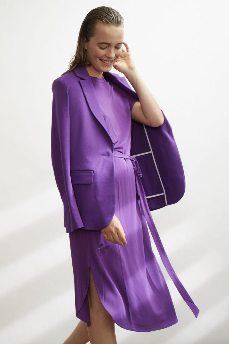 Oui Belted Dress Purple